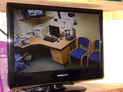 Monitor showing actual camera images